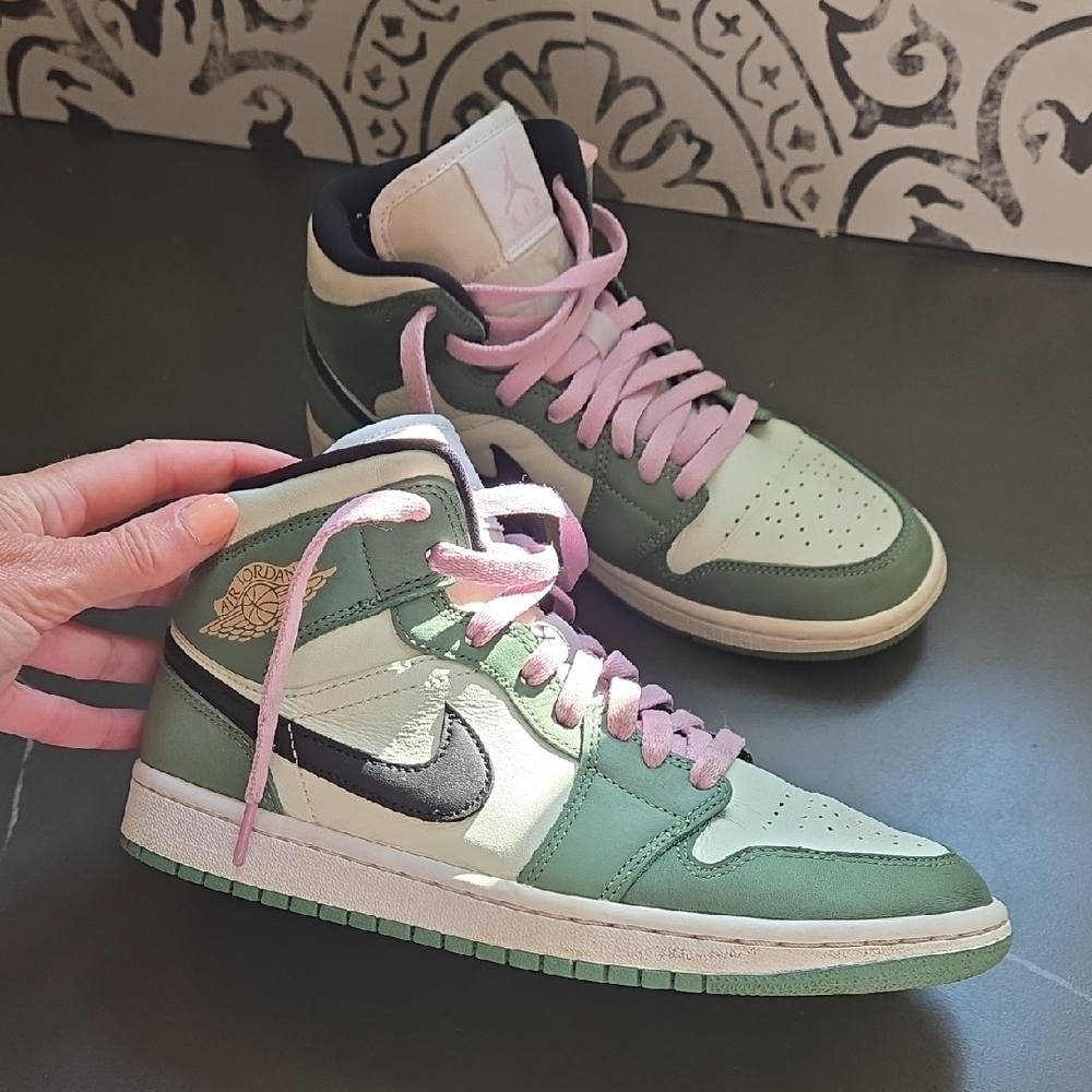 Nike Air Jordan Mint Green and Lavender Sneakers